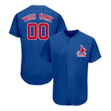 Camisa De Beisebol Personalizada Azul Com Impressão 3d
