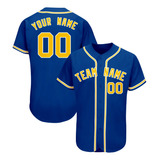 Camisa De Beisebol Personalizada Azul Com Impressão 3d