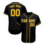 Camisa De Beisebol Personalizada Com Impressão 3d Preta