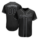 Camisa De Beisebol Personalizada Com Impressão Em 3d Preta