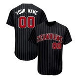 Camisa De Beisebol Personalizada Com Listras Verticais