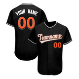 Camisa De Beisebol Preta Com Impressão 3d Personalizada