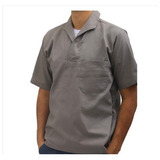 Camisa De Brim Cinza Operacional C/ Bolso Uniforme