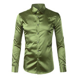 Camisa De Luxo Masculina, Cetim, Seda Macia, Camisas Masc