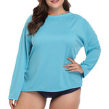 Camisa De Natação Feminina De Manga Comprida Rash Guard Upf