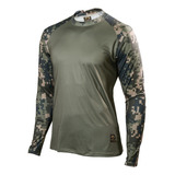 Camisa De Pesca Camuflada Manga Longa Proteção Uv 50+ .114