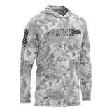 Camisa De Pesca Com Capuz Proteção Uv50+ Clear - Mar Negro