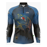 Camisa De Pesca King Manga Longa Dourado C/ Protecao Solar 