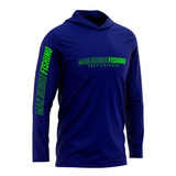 Camisa De Pesca Poliamida C Capuz - Azul Marinho - Mar Negro