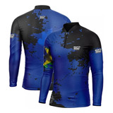 Camisa De Pesca Praia Proteção Solar Uv50+ Combate Mar Negro