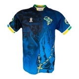 Camisa Do Brasil -seleção De Quebrada Favela Brasileira Azul