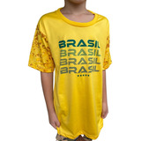 Camisa Do Brasil Infantil Juvenil Torcida