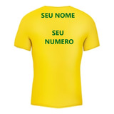 Camisa Do Brasil Seu Nome Seu Numero Personalizada Full