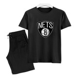Camisa E Calção Temporada Basquete Kit Infantil Nets