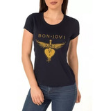 Camisa Feminina Baby Look Bon Jovi