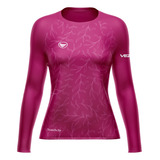 Camisa Feminina Esportiva Uv50 Fiori Academia