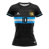 Camisa Feminina Messi Argentina Comemorativa Copa