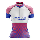 Camisa Feminina Mtb Roupa Ciclismo Pro Tour Tijolinhos Claro
