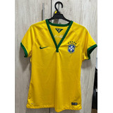 Camisa Feminina Oficial Do Brasil 2014 Tam M Adulto