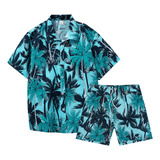 Camisa Floral Masculina Casual Havaiana De Manga Curta