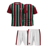 Camisa Fluminense Infantil- Bermuda Conjunto Kit Mini Craque