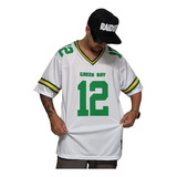 Camisa Futebol Americano M10 Green Bay 12 Branco Treino