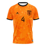 Camisa Holanda Van Dijk 4 Laranja