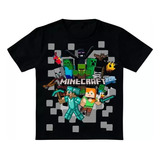 Camisa Infantil Camiseta Minecraft Juvenil Algodão