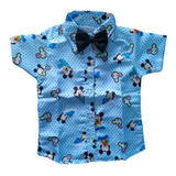 Camisa Infantil Social Temática Do Mickey