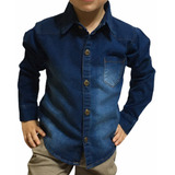 Camisa Jeans Infantil Menino Masculina Criança
