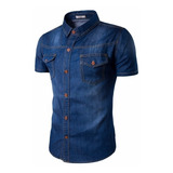Camisa Jeans Masculina Denim Slim Fit Promoção Frete Grátis
