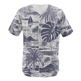 Camisa Jersey Verão Jungle Floresta Palmeira Praia Floral