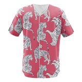 Camisa Jersey Verão Retro Tiger Tigre Anos 80 Animal Print