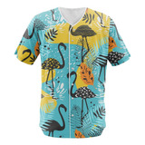 Camisa Jersey Verão Summer Flamingo Hype Floral Tropical