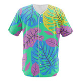 Camisa Jersey Verão Summer Miami Floral Palmeira Tropical
