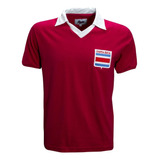 Camisa Liga Retrô Costa Rica 1990 Masculina - Vermelho E Bra