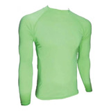 Camisa Lycra Manga Longa Verde Fluor Proteção Solar Uv50+