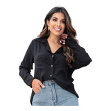 Camisa Manga Longa Fechamento De Botão Com Bolso Lançamento