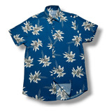 Camisa Masculina Casual Floral Estampa Havaiana