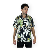Camisa Masculina Havaiana Oversized Botão Estampada