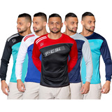 Camisa Masculina Manga Longa Elanca Sublimada Kit-5 Pçs