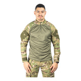 Camisa Masculina Multicam Militar Reforçada Ripstop