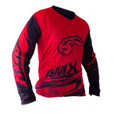 Camisa Motocross Amx Duo 100% Poliester Trilha Bike Vermelho