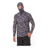 Camisa Ninja Preto Camuflado G Proteção Uv Rápida Secagem