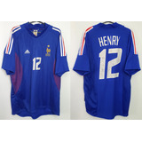 Camisa Oficial Futebol França adidas #12 Henry Copa 2002