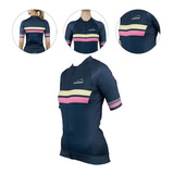 Camisa Oggi Feminina Supreme Azul Amarela E Rosa Ciclismo
