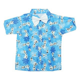Camisa Olaf Luxo Aniversário Temático Com Gravata.