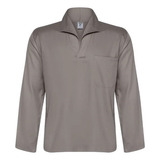 Camisa Operacional - Brim Cinza Manga Longa C Bolso Uniforme