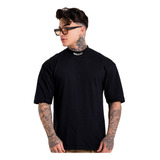 Camisa Oversized Masculina Over Gola Alta Estampada Mangona 