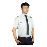 Camisa Piloto Masculina Manga Curta Com